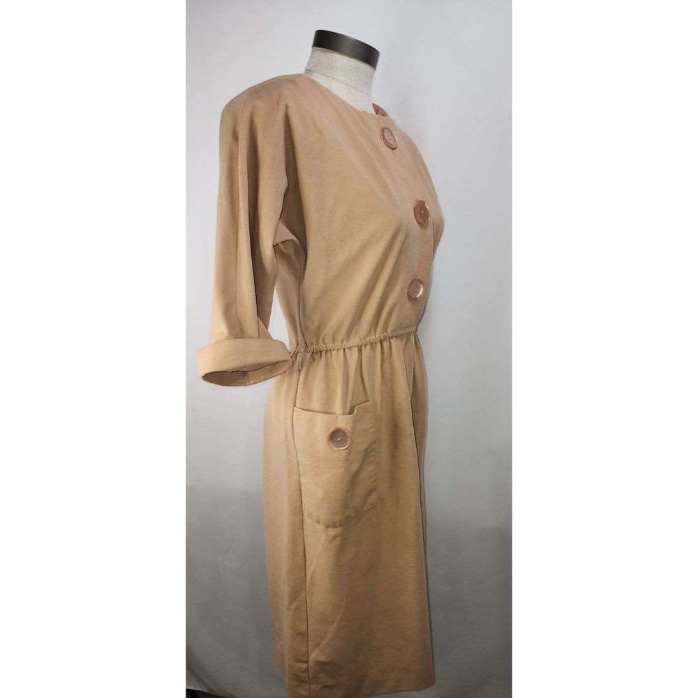 Vintage 60's or 70's Lisa Petites Women's Brown Button Dress - Picture 3 of 10